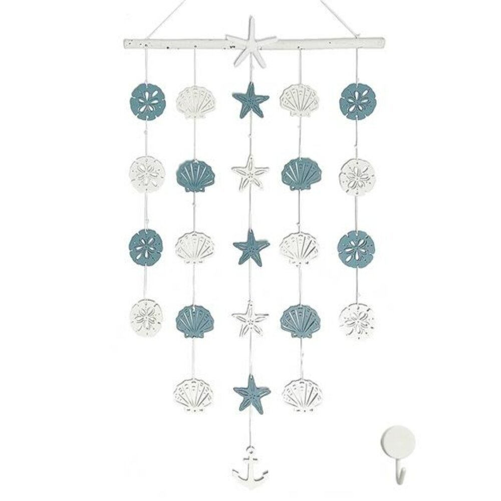 Coastal Starfish Nautical Wall Decor Anchor Seashell Beach Bathroom Art 28x16